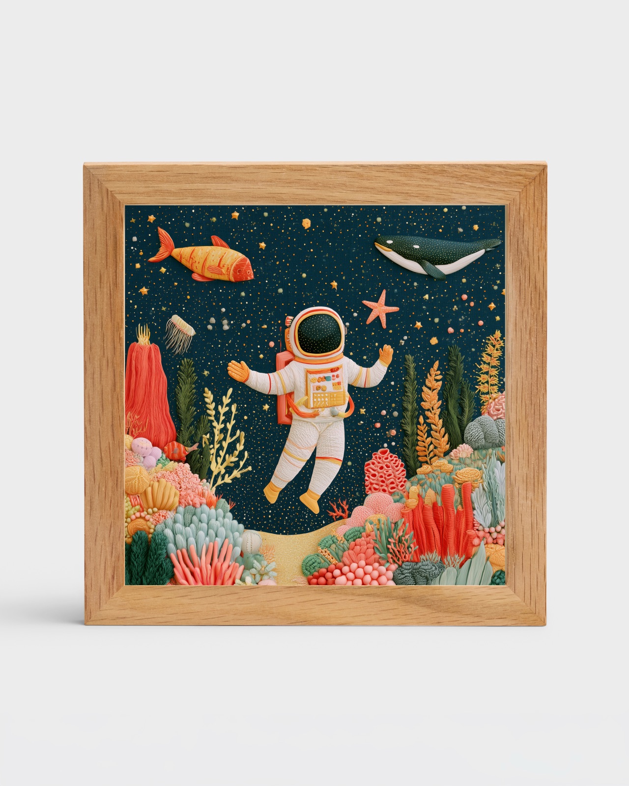 Ocean Astronaut, 6×6 framed