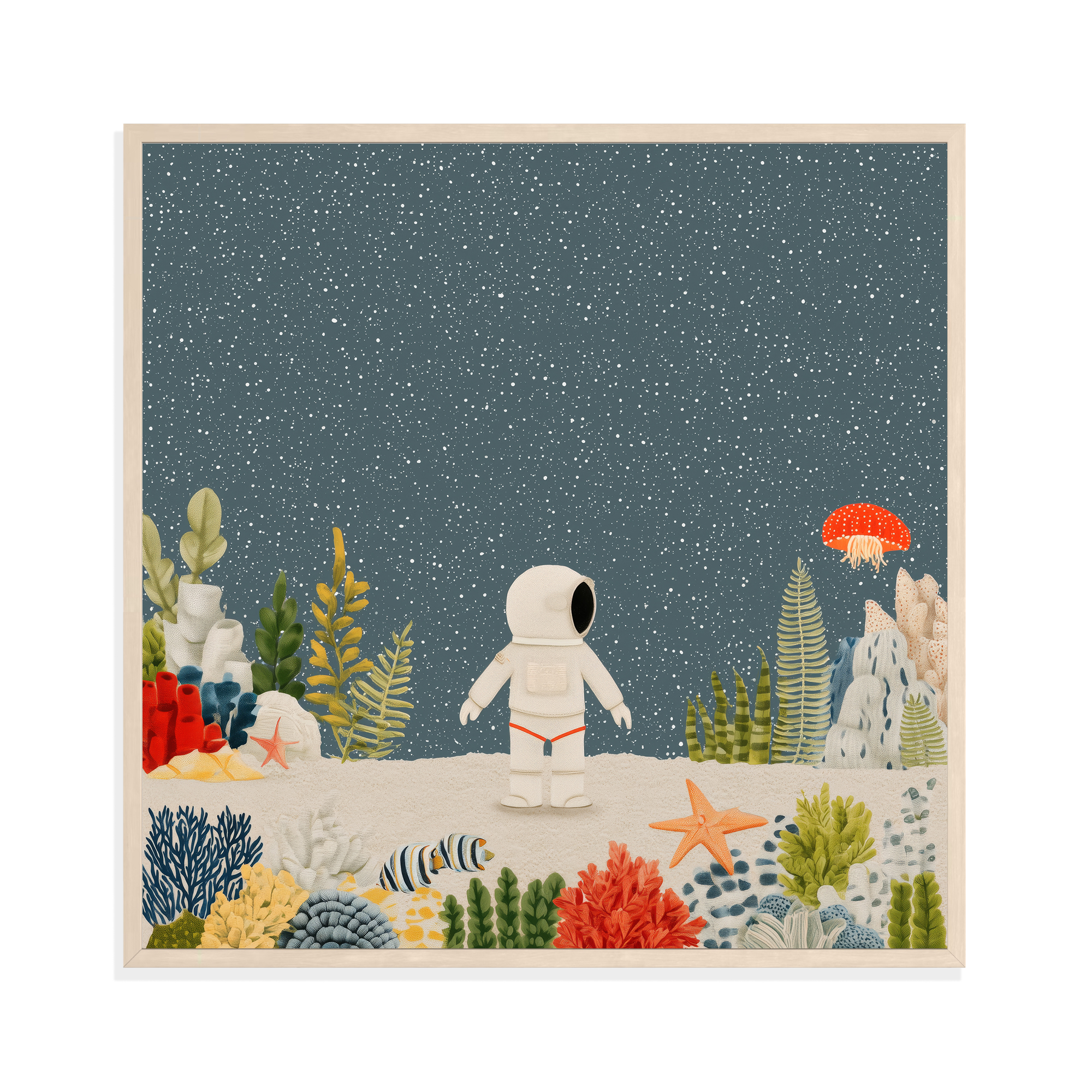 Astronaut Under the Sea I, framed