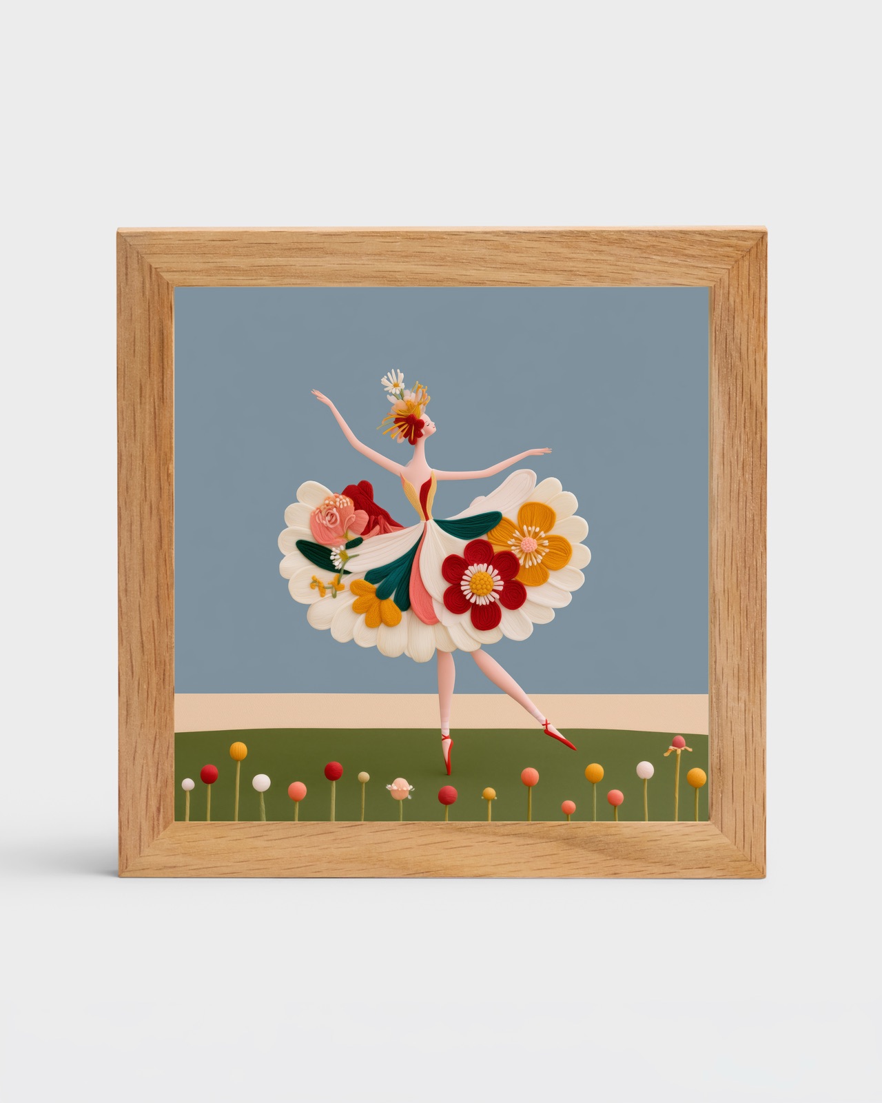 Dancer in a Field, 6×6 framed