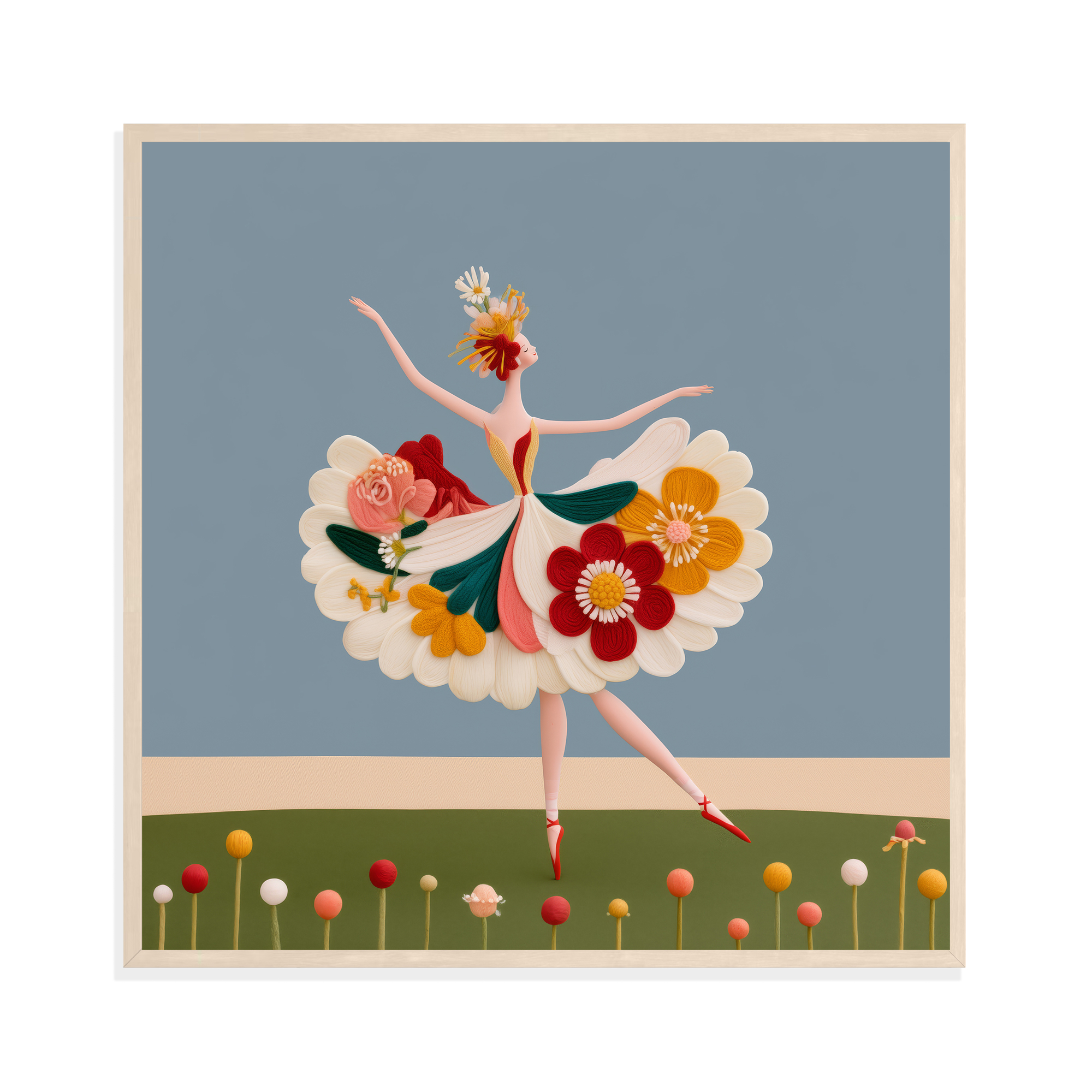 Ballerina in a Field III, framed