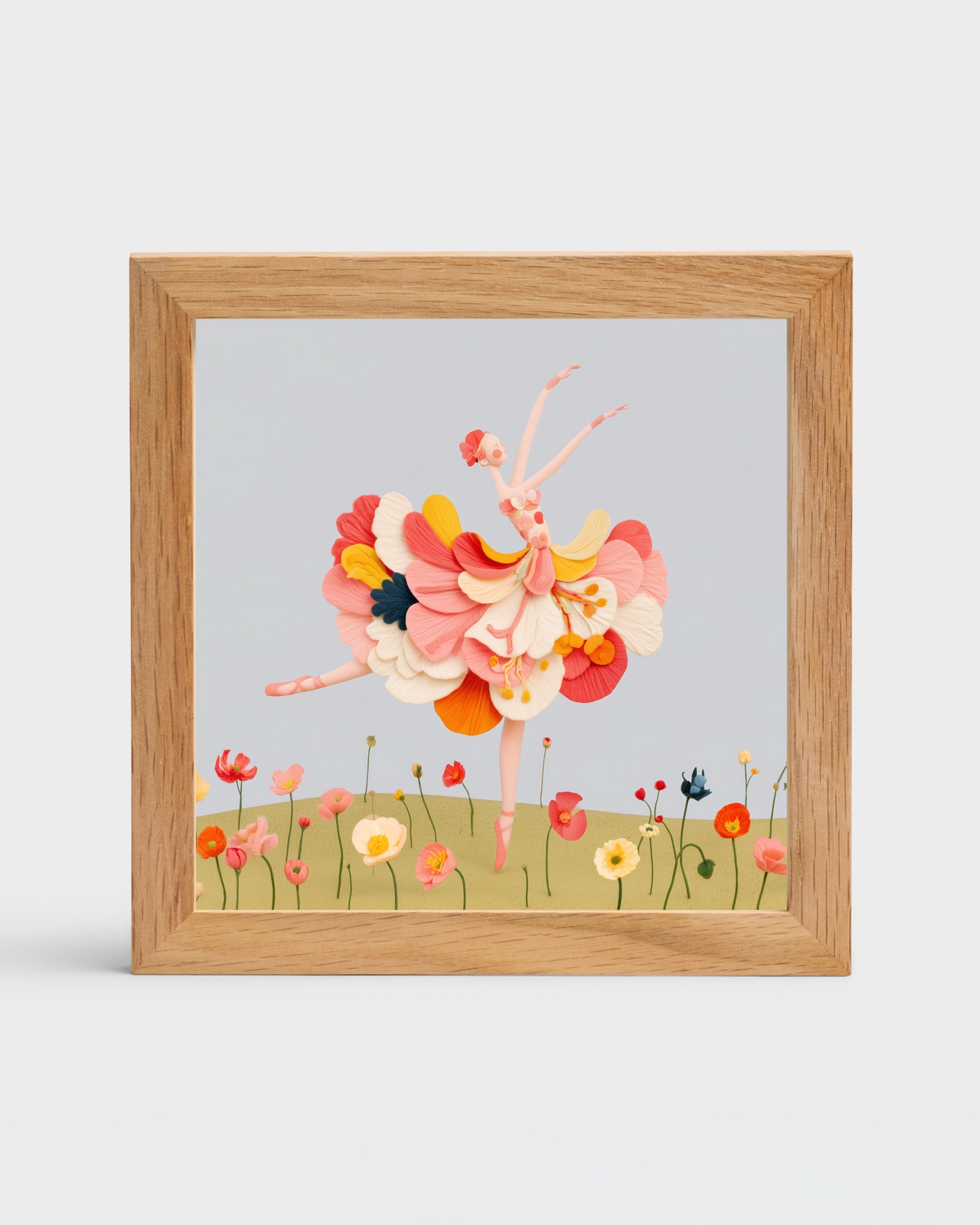 Ballerina in a Field, 6×6 framed