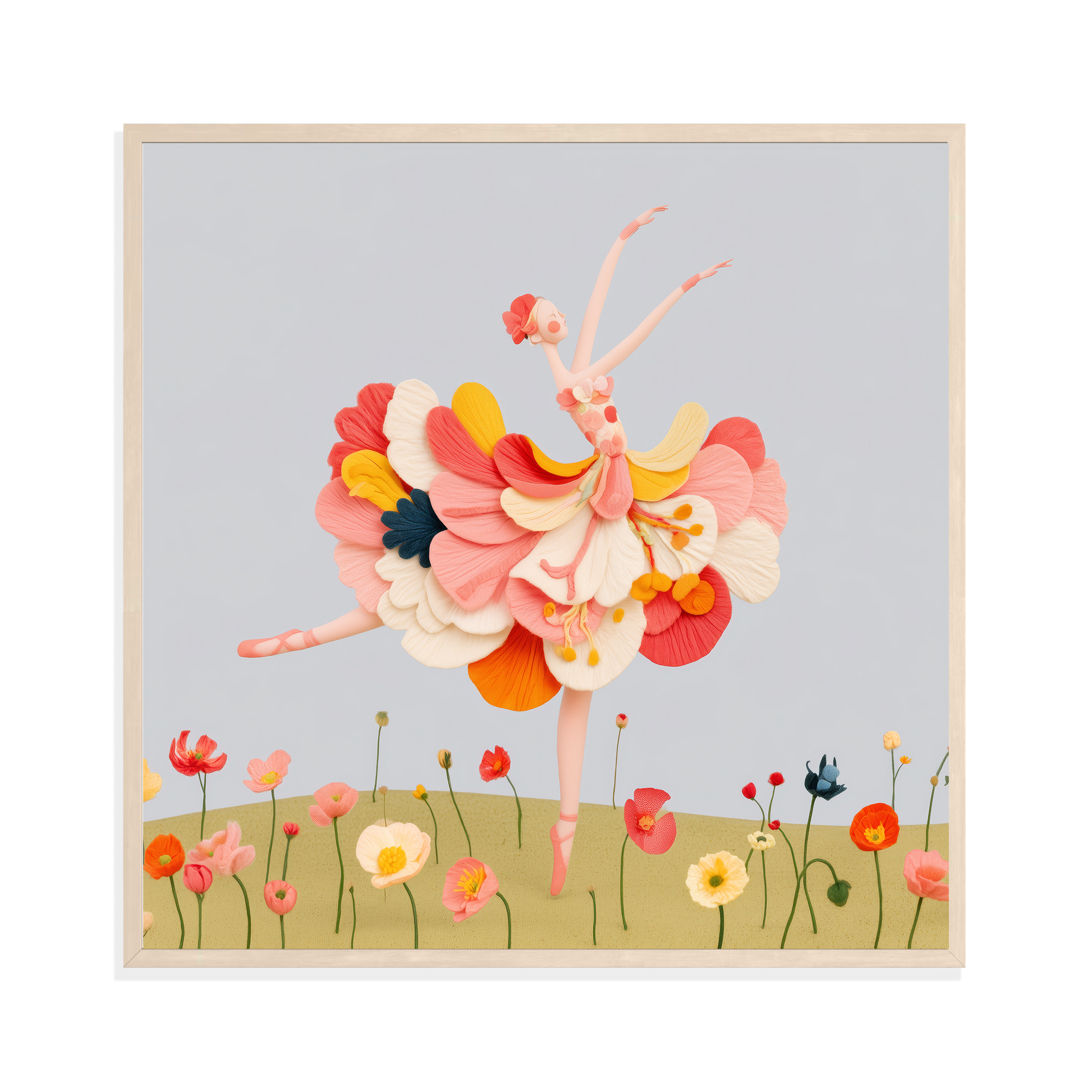 Ballerina in a Field IV, framed