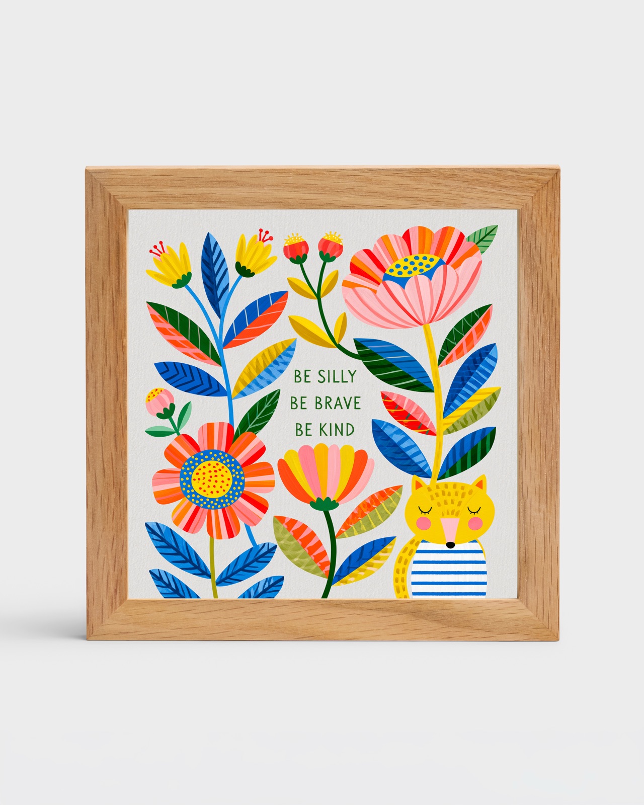 Be Silly, Be Brave, Be Kind – Fox, 6×6 framed