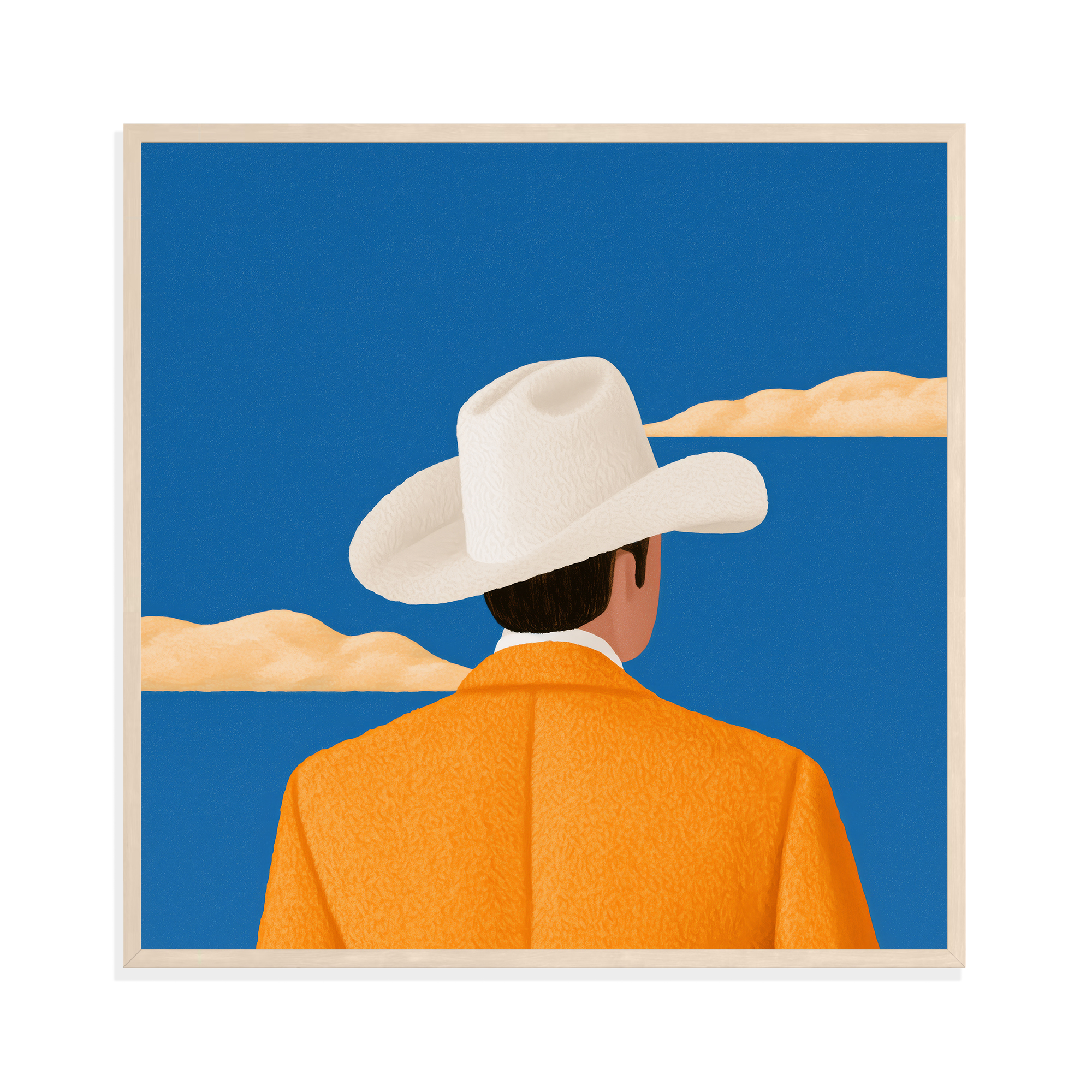 Cowboy III, framed