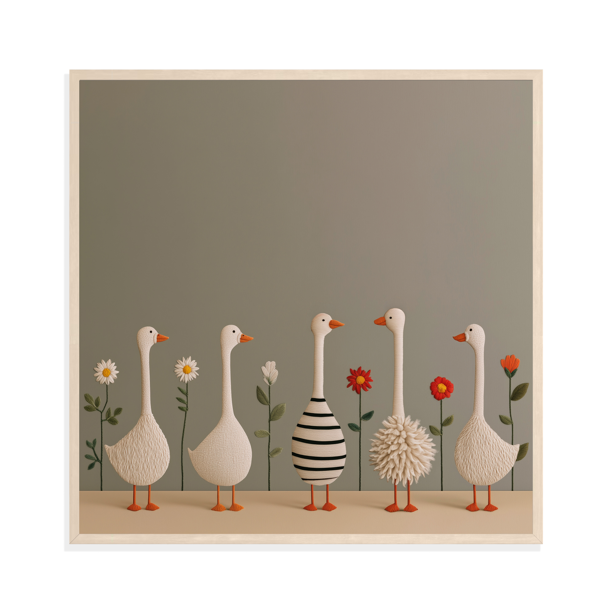 Ducks in a Row, framed
