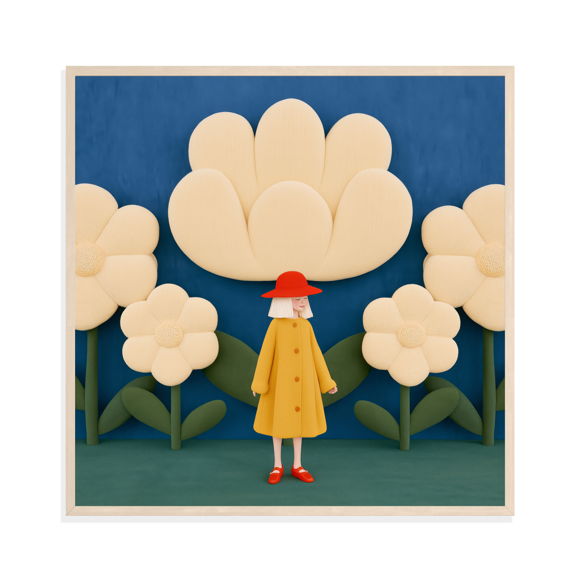 Girl in a Garden II, framed