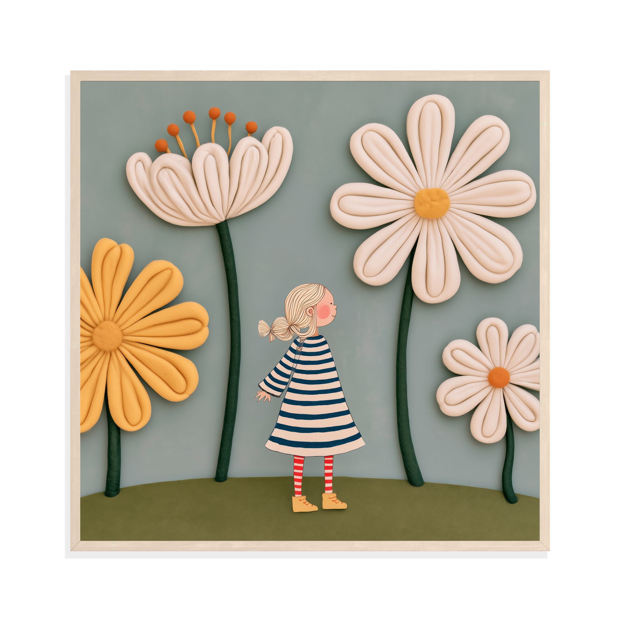 Girl in a Garden VI, framed