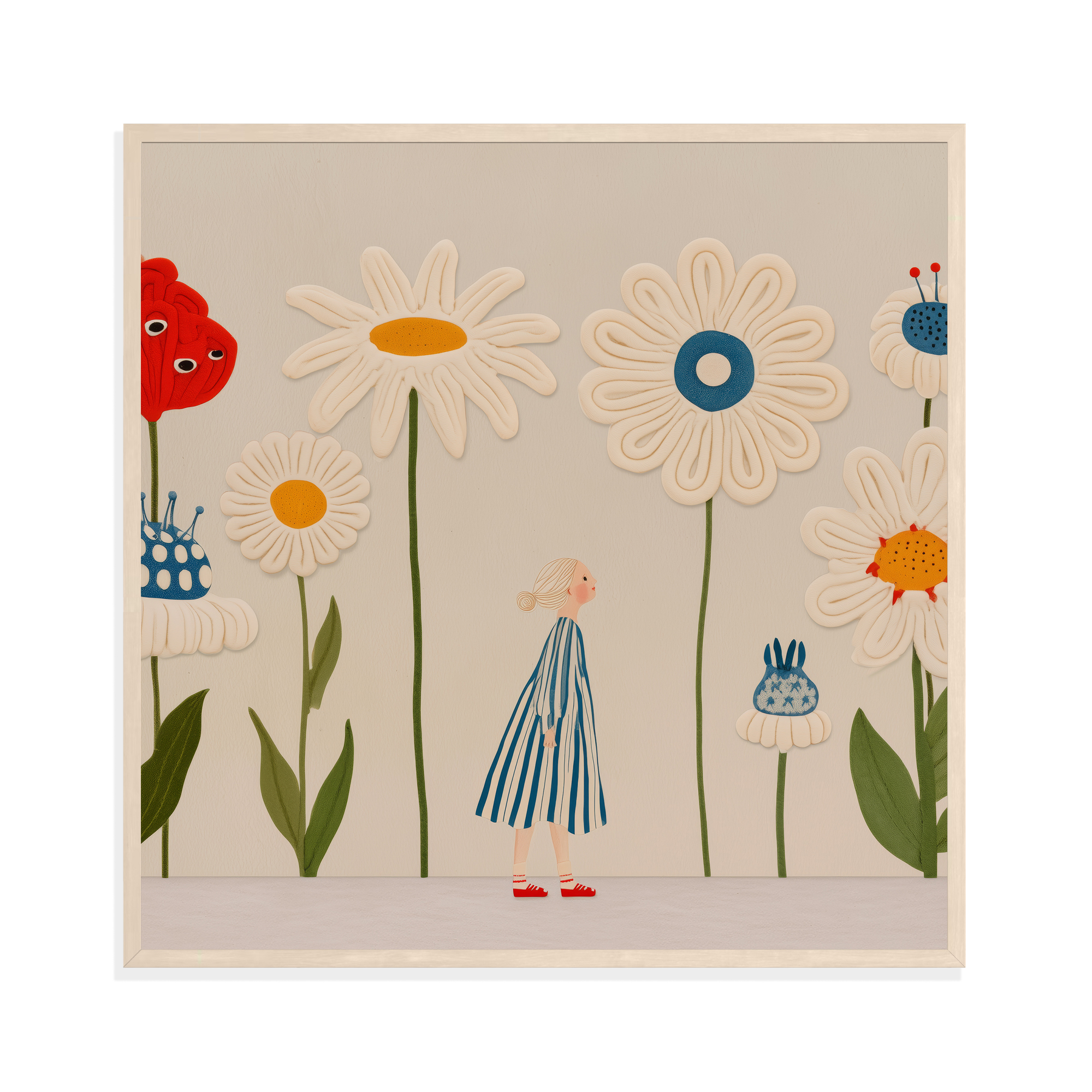 Girl in a Garden I, framed