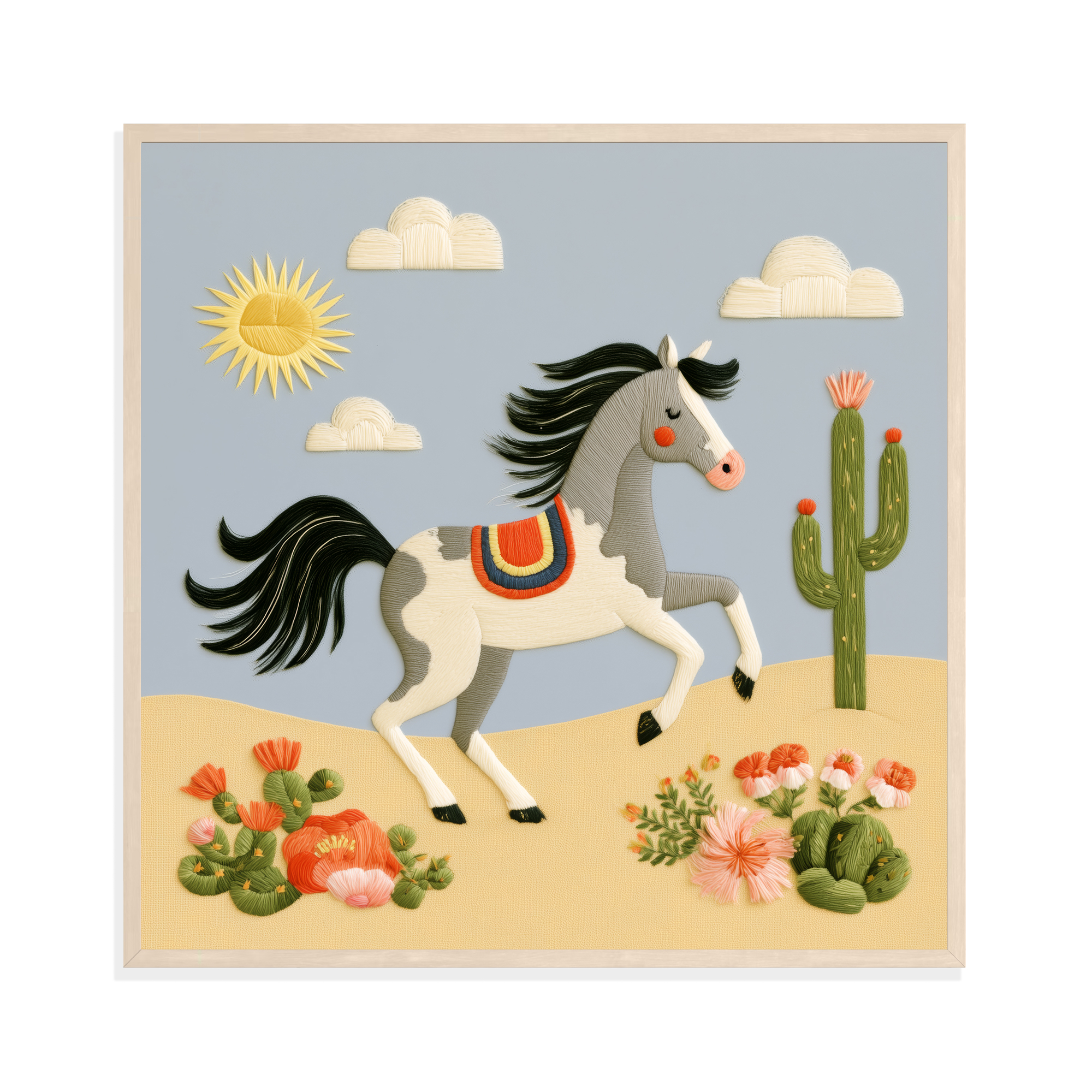 Horse in the Desert II, framed