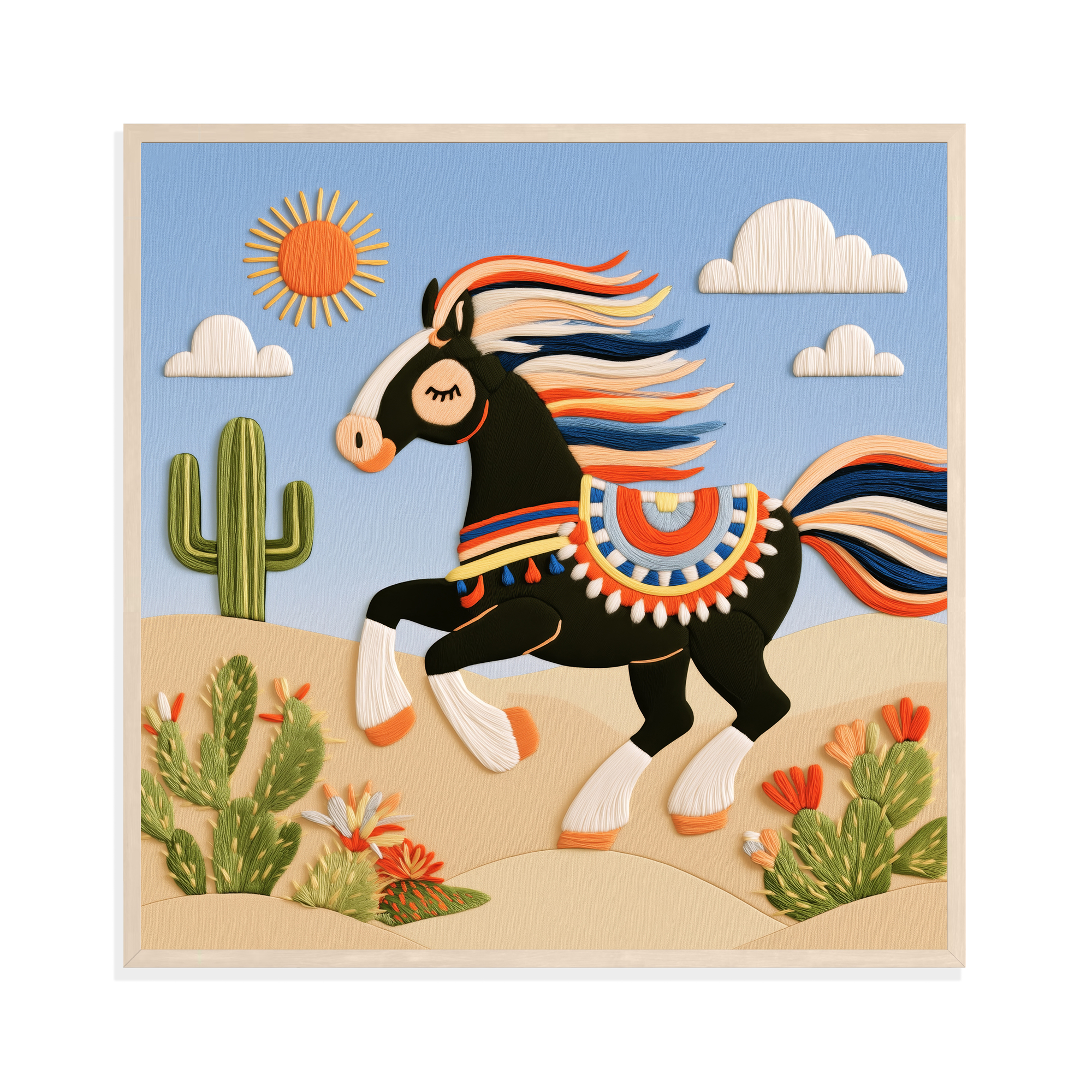 Horse in the Desert VI, framed