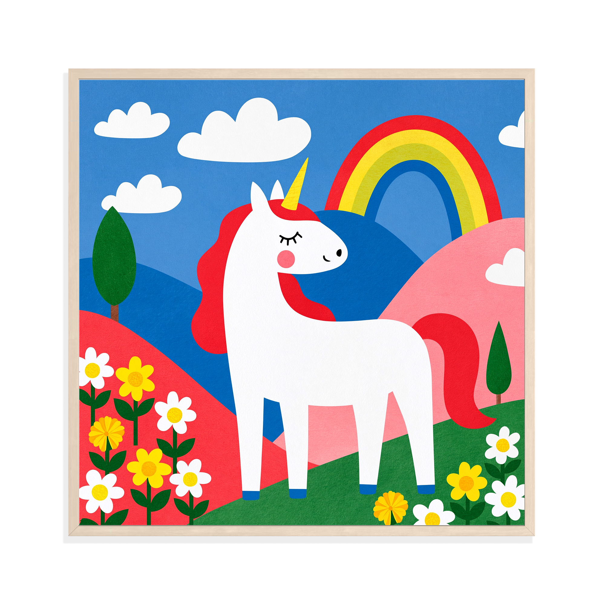 Unicorn Rainbow, framed