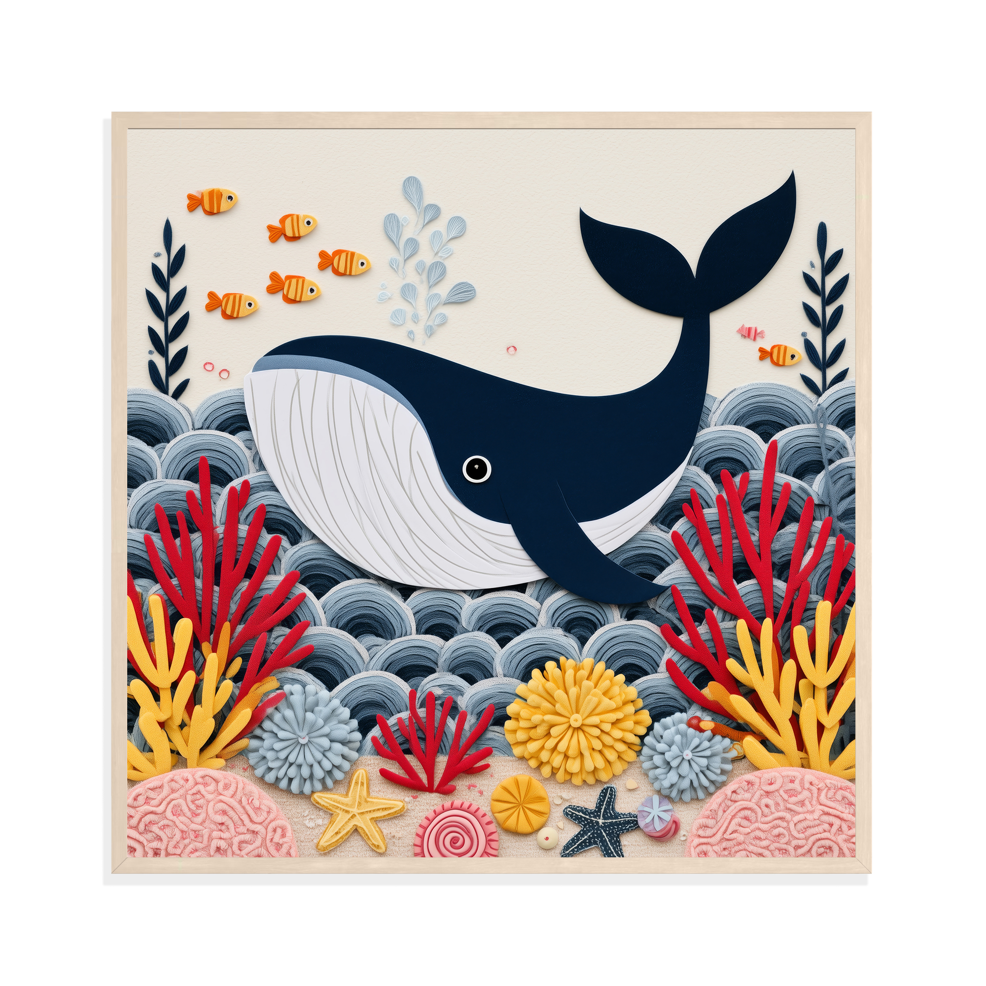 Whale I, framed