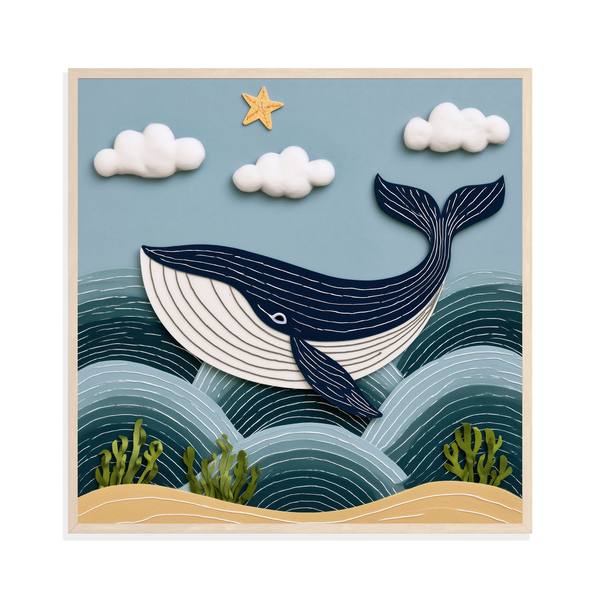 Whale II, framed