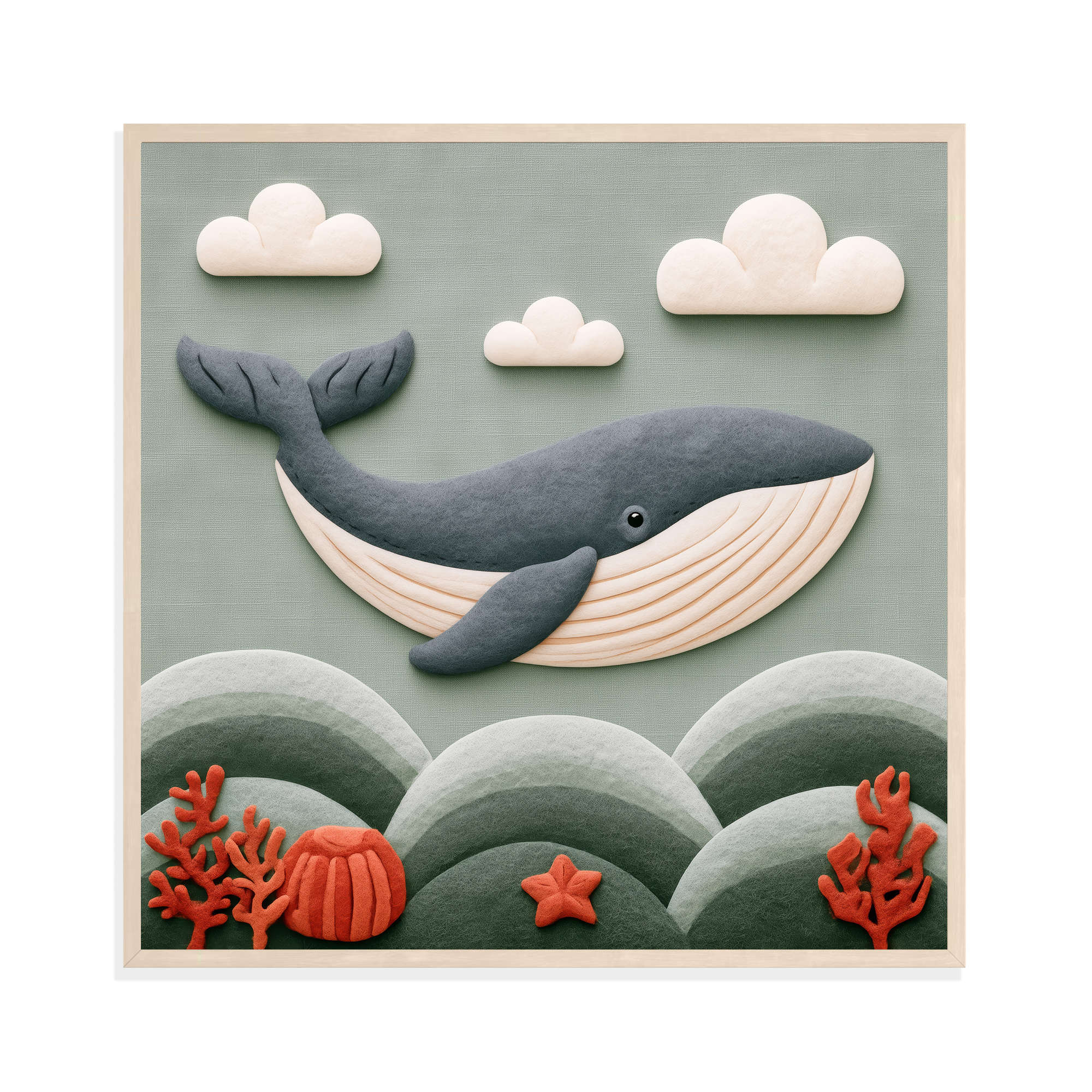 Whale III, framed